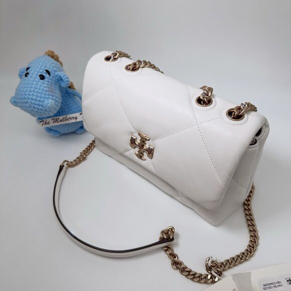 Tory Burch Small Kira Diamond Quilt Leather Shoulder Bag Crossbody 154706 Blanc - Picture 6 of 11